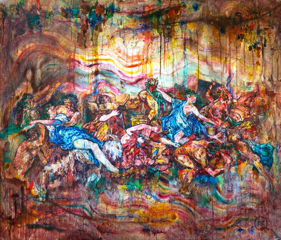Colorful painting by Little Rock artist, Brent Rowley. 