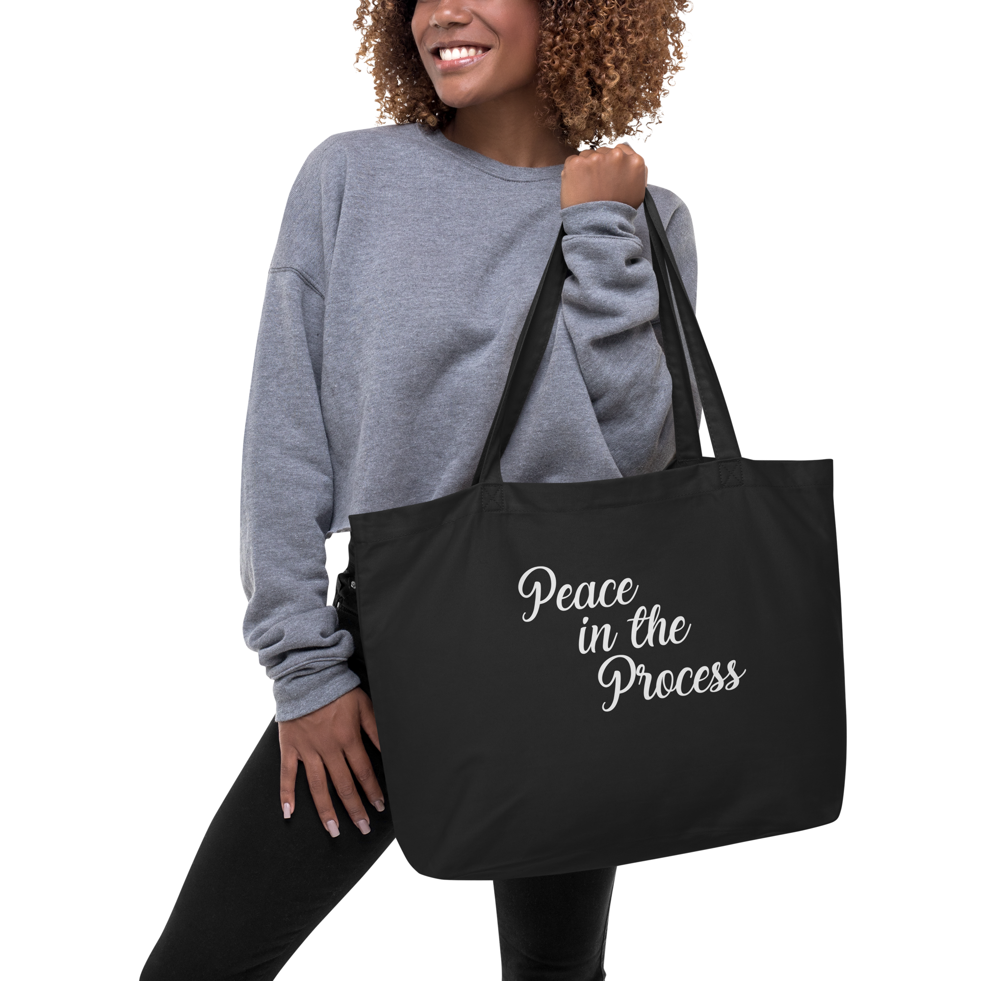 Peace In The Process Large organic tote bag