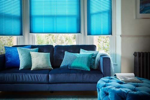 margurite blue pleated-shoot Rebel Blinds Cork