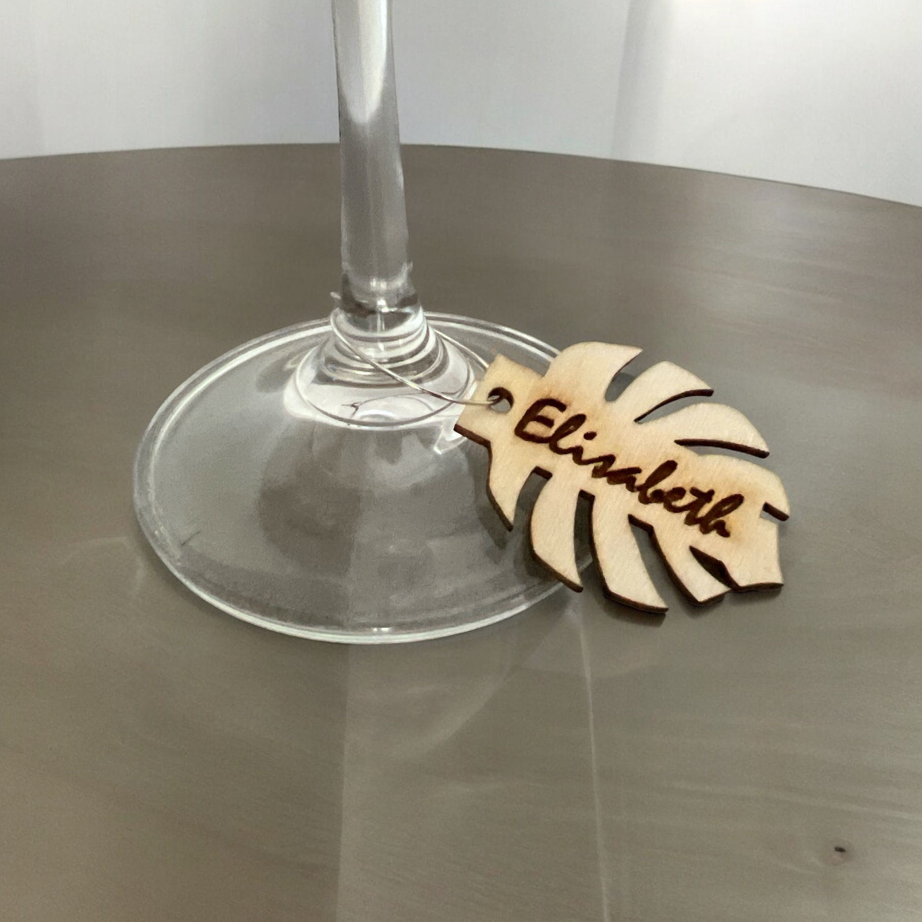Personalized Wooden Stem Charm