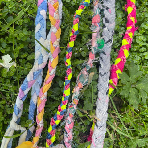 A selection of colourful bracelets made