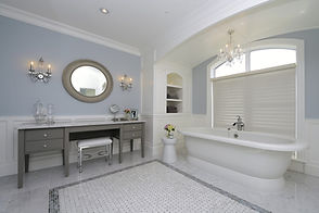 Feminine style bathroom retreat.