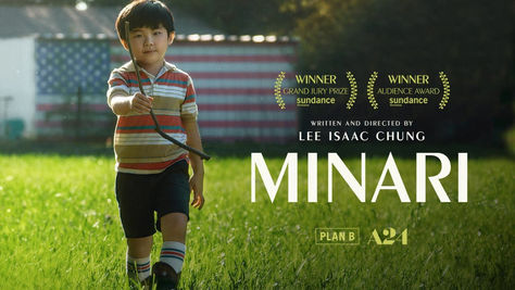 cover for Minari review from popcorn and pages