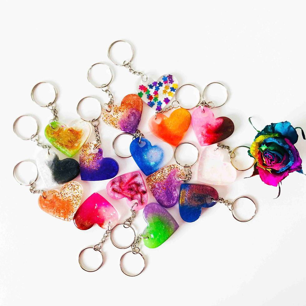 Thumbnail: Small heart keychains/keyrings