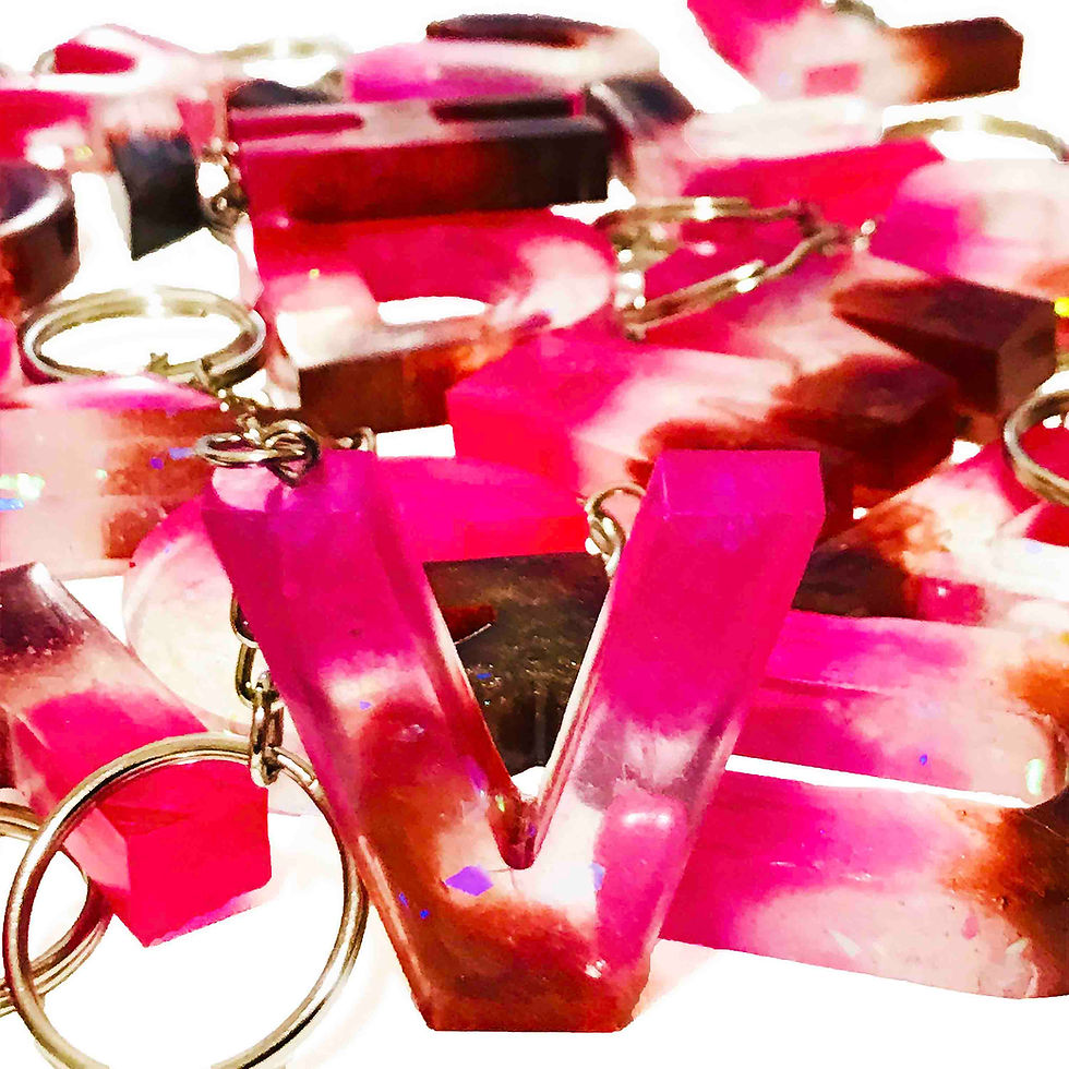 Thumbnail: Handmade personalise alphabet keychains/keyrings