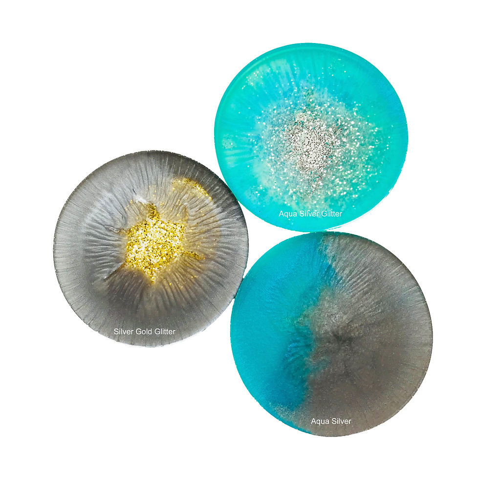 Thumbnail: Handcrafted mica powder epoxy resin round coasters