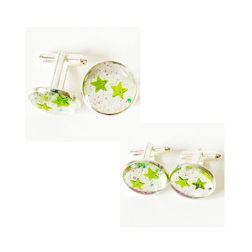 Thumbnail: Handcrafted epoxy resin round cuff links