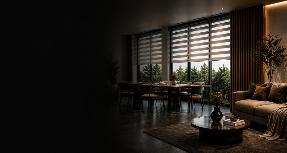 Persianas Sheer Elegance con diseño elegante y control de luz para salas, recámaras y oficinas en Querétaro.