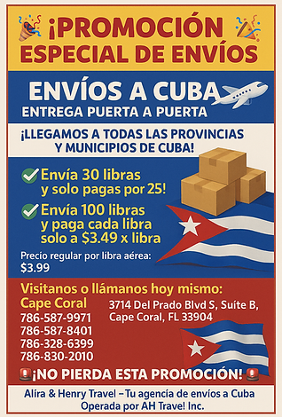 Agencia de Viajes y Envíos de Paquetes a Cuba