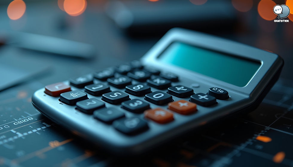 Close-up view of a calculator displaying mathematical equations