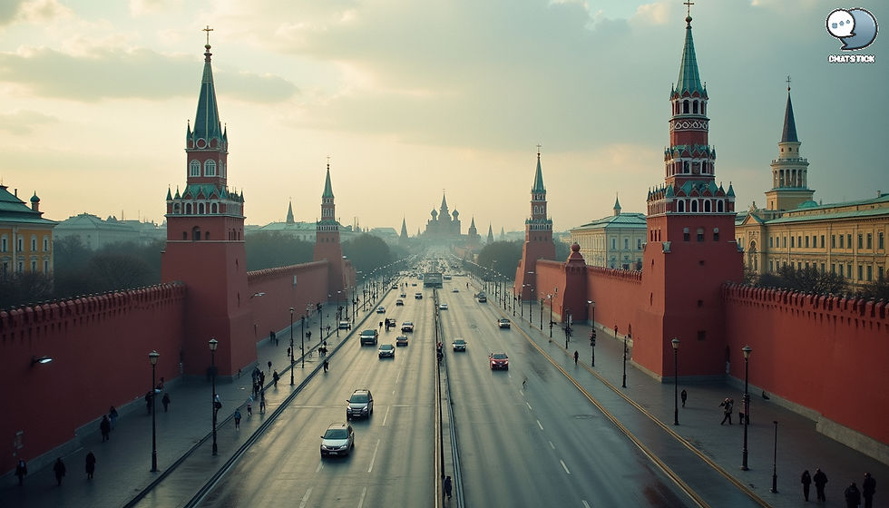 High angle view of Red Square in Moscow, a key site in the Russian Revolution