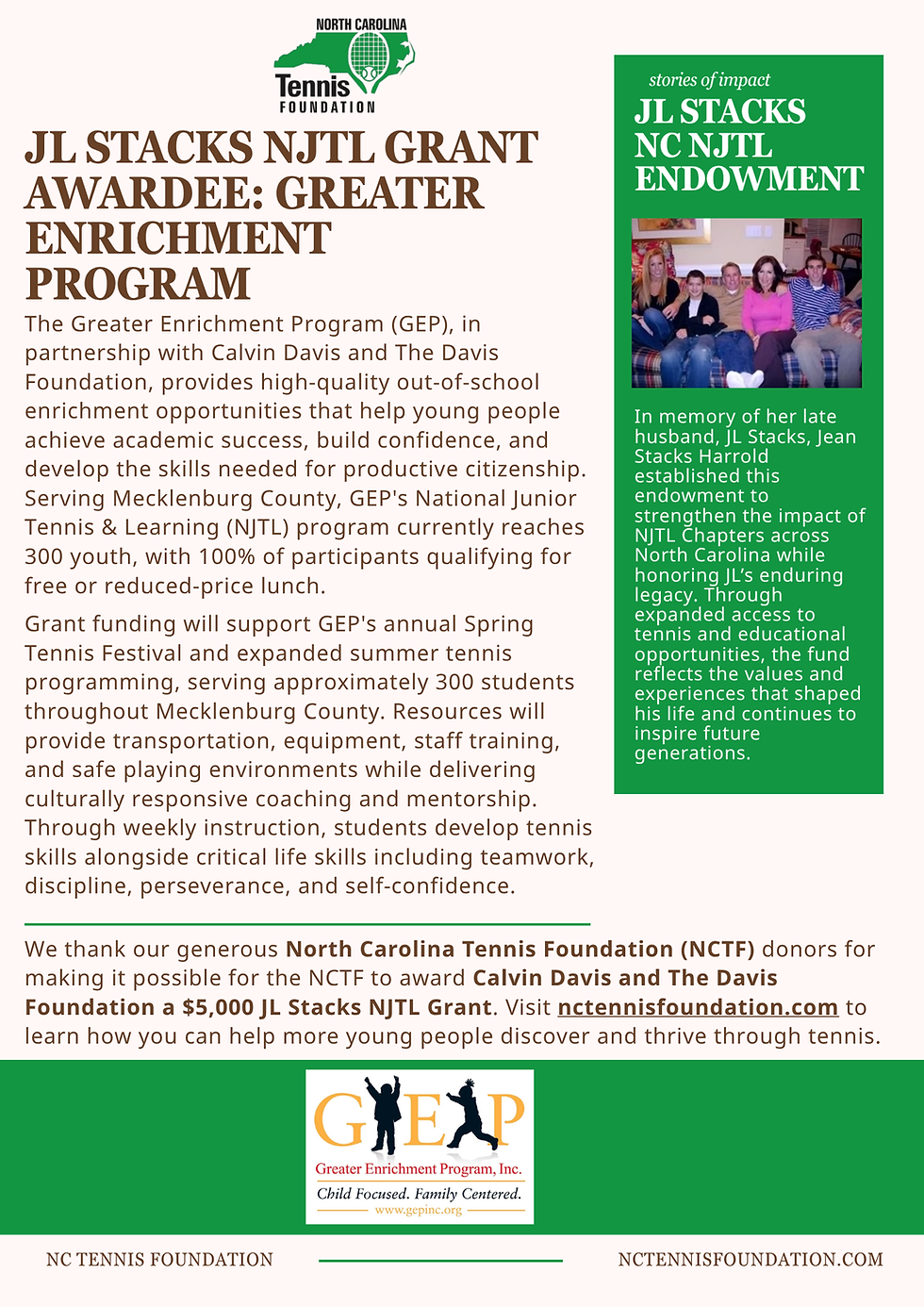 See How One of Our JL Stacks NJTL Grant Awardee is Using Their Grant: Greater Enrichment Program