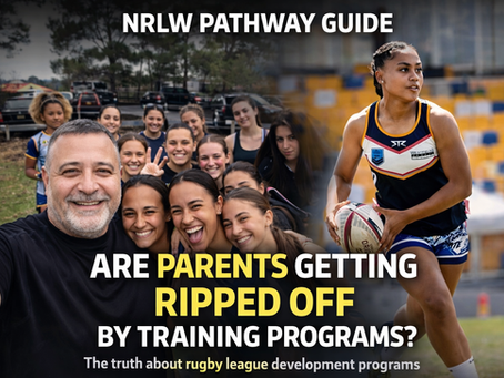 Extra rugby league training for girls NRLW pathway development session