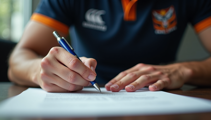 Signing an agreement under EXCEL Sports direction
