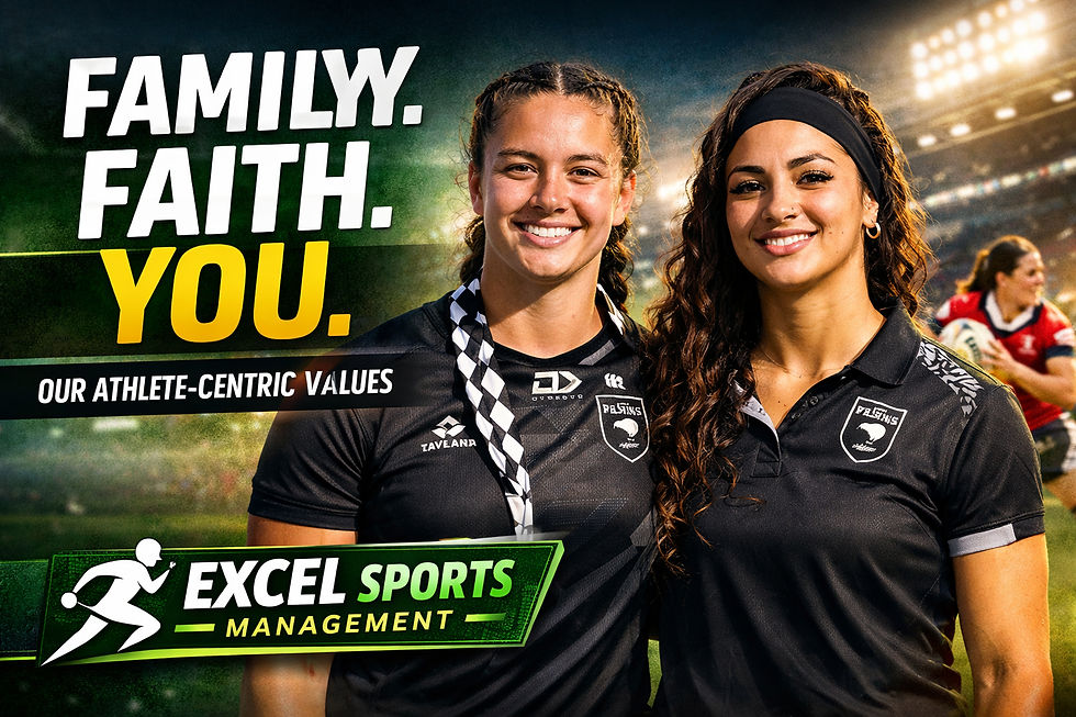 EXCEL Sports thumbnail showing NRLW athletes representing Faith, Family and YOU core EXCEL Sports thumbnail showing NRLW athletes representing Faith, Family and YOU core values