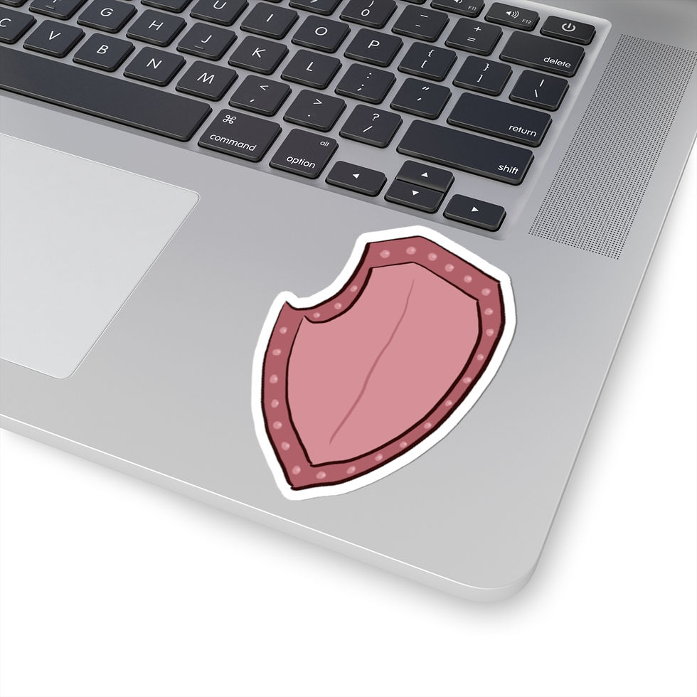 Thumbnail: Pink Shield Sticker — Cute Pink Armor Kiss-Cut Sticker