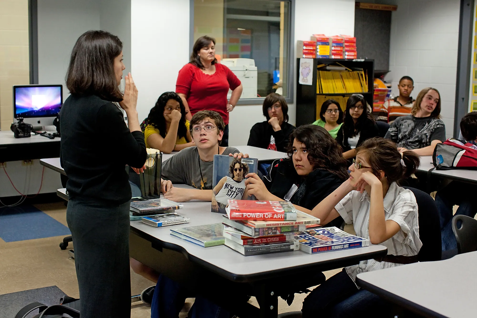 Two teachers working together in a classroom