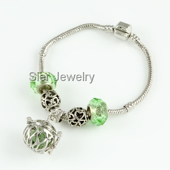 Thumbnail: Basket Essential Oil Diffuser Bracelet Locket w/ Lava Stone