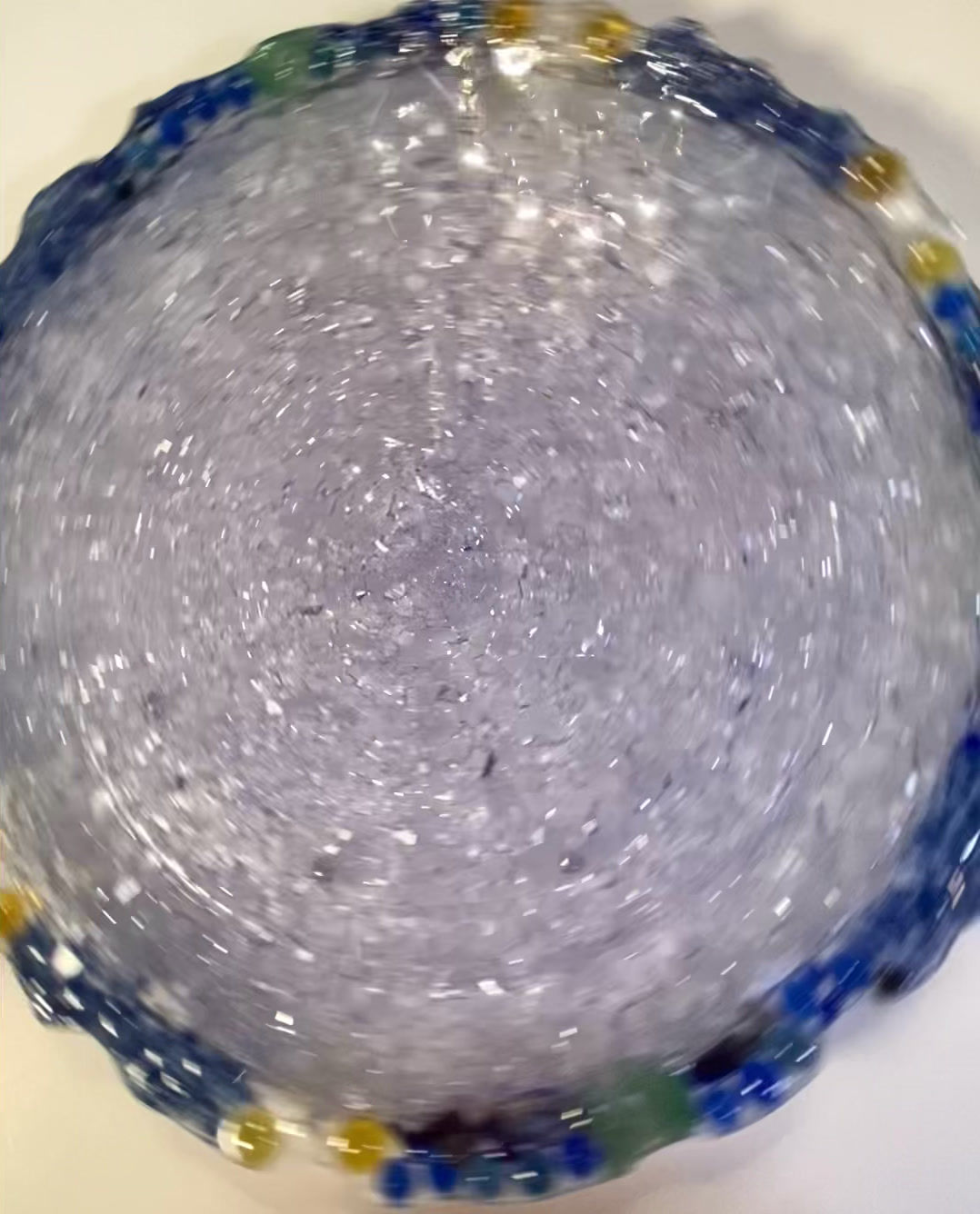 Blue Rim Lazy Susan Centerpiece