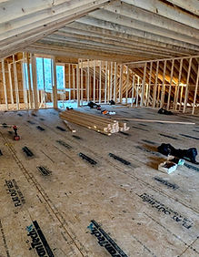 Cabin remodel interior showing raised ceiling and attic expansion in Jefferson County Georgia