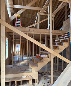 Cabin remodel showing loft stairs and attic expansion in Jefferson County Georgia