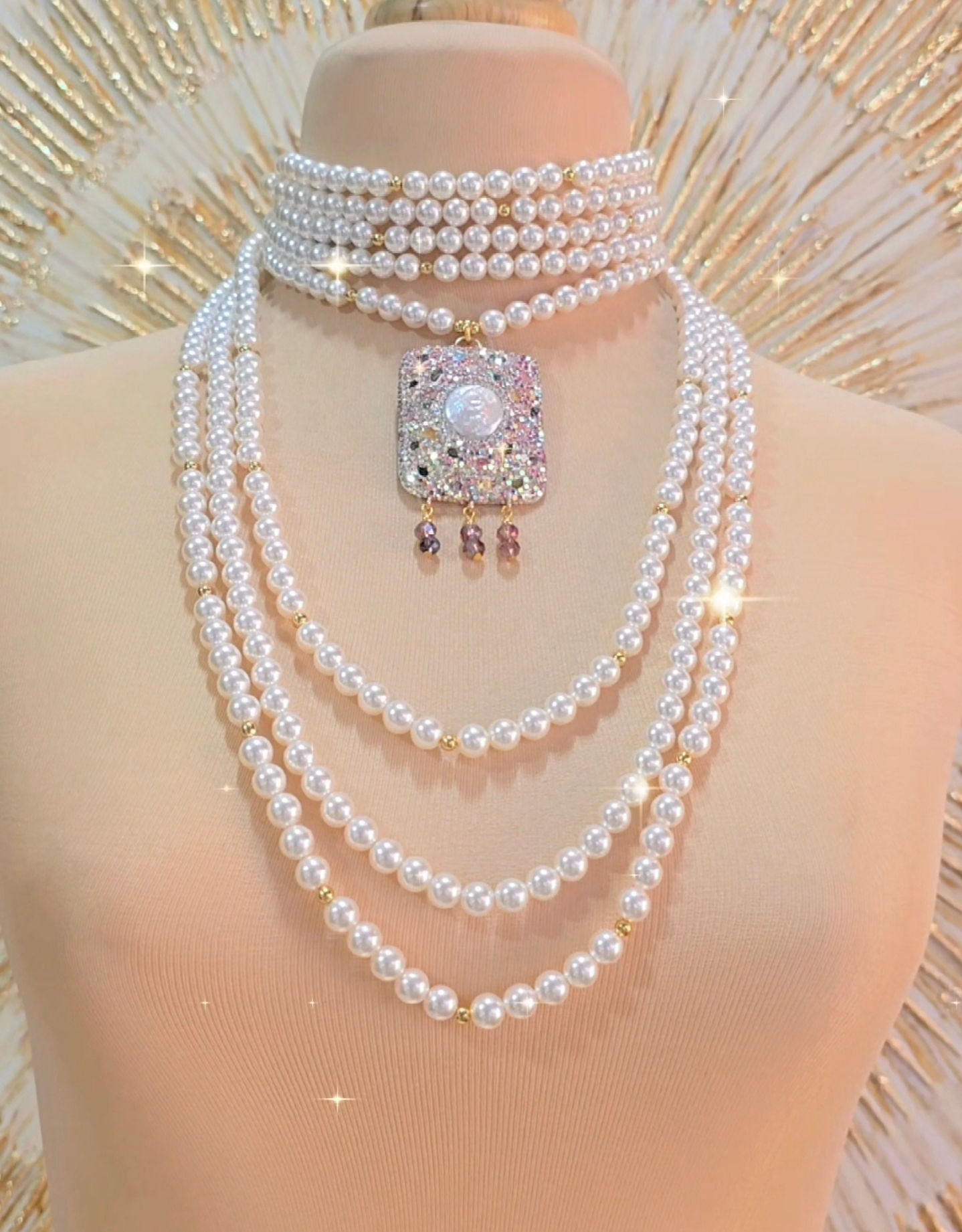 GARGANTILLA PERLA MAYORCA DIJE ESTAMBUL