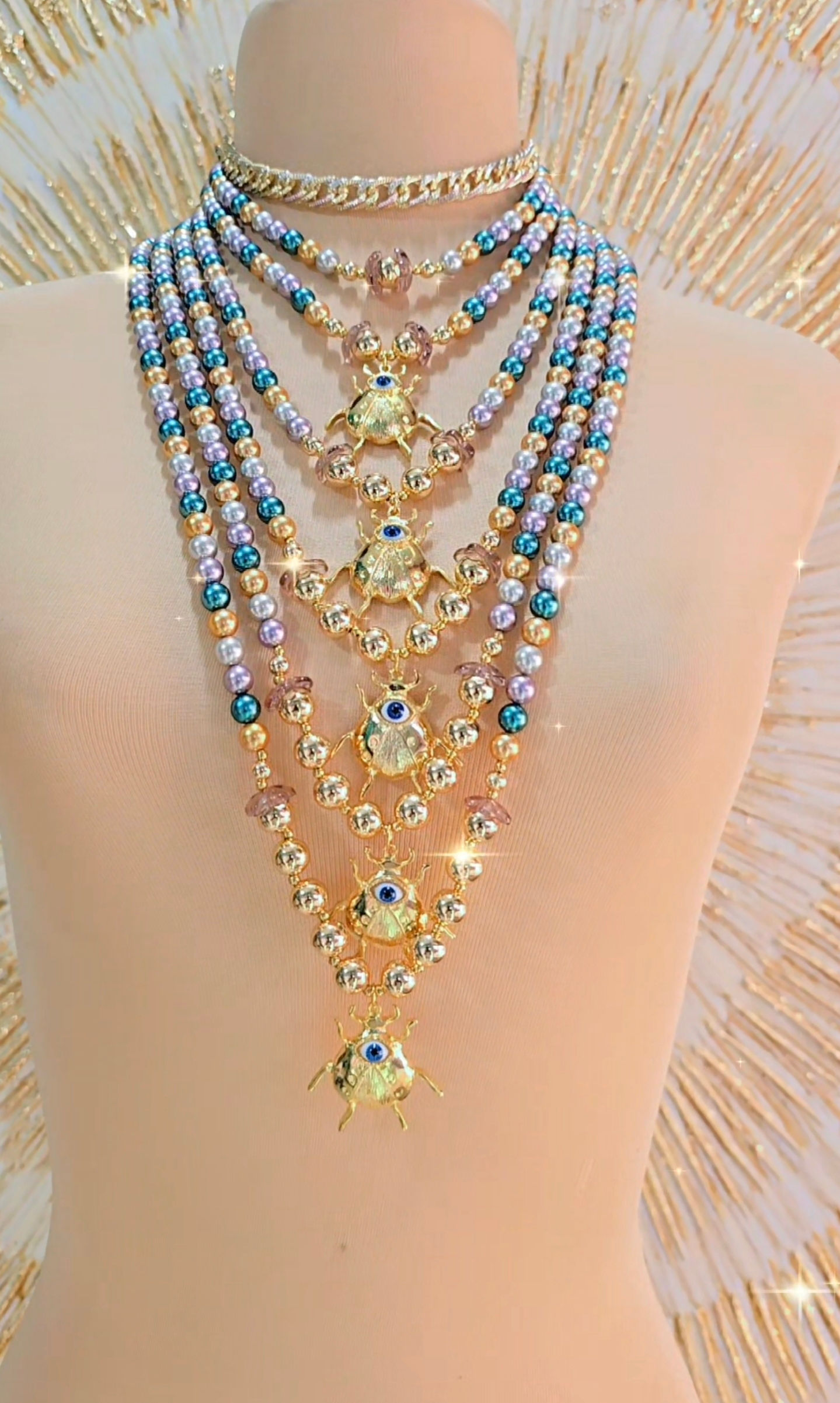 COLLAR PASARELA PERLA MAYORCA CATARINA OJO