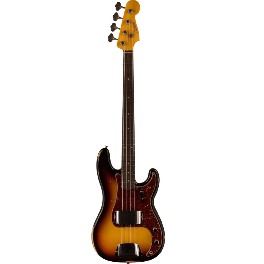 FENDER CUSTOM SHOP 1964 PRECISION BASS RELIC, BLEACHED 3-COLOR SUNBURST