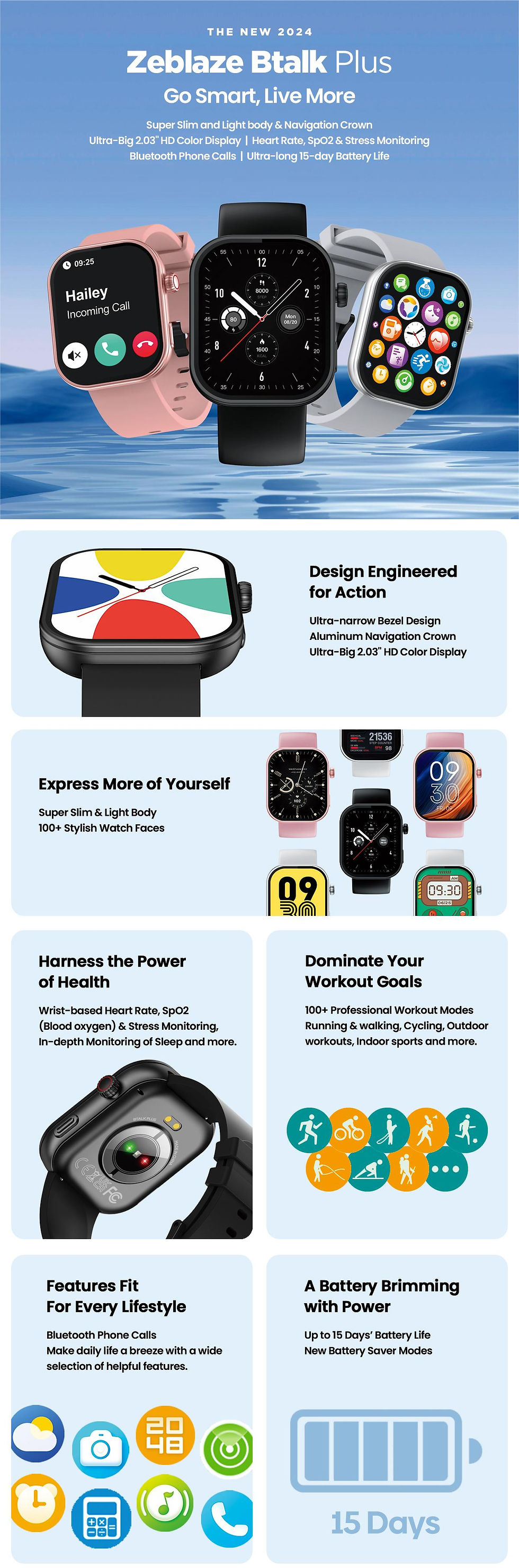 Miniatura: Smartwatch Zeblaze Btalk Plus: Chamadas via Bluetooth, Tela 2.03" e Monitorament