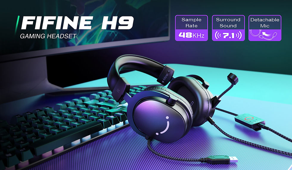 Miniatura: Headset Gamer FIFINE H9: Som Surround 7.1, Conexão USB/3.5mm e Controle de Áud