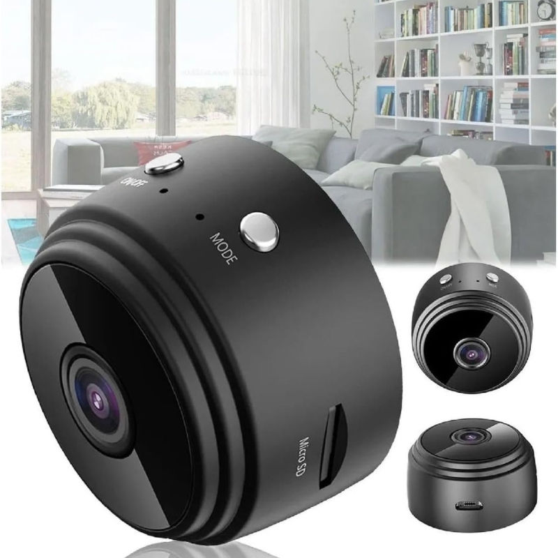 Miniatura: Mini Câmera Espiã A9 Original Sem Fio 1080p Full HD com Visão Noturna e Monit
