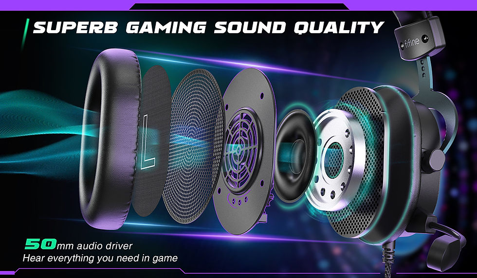 Miniatura: Headset Gamer FIFINE H9: Som Surround 7.1, Conexão USB/3.5mm e Controle de Áud