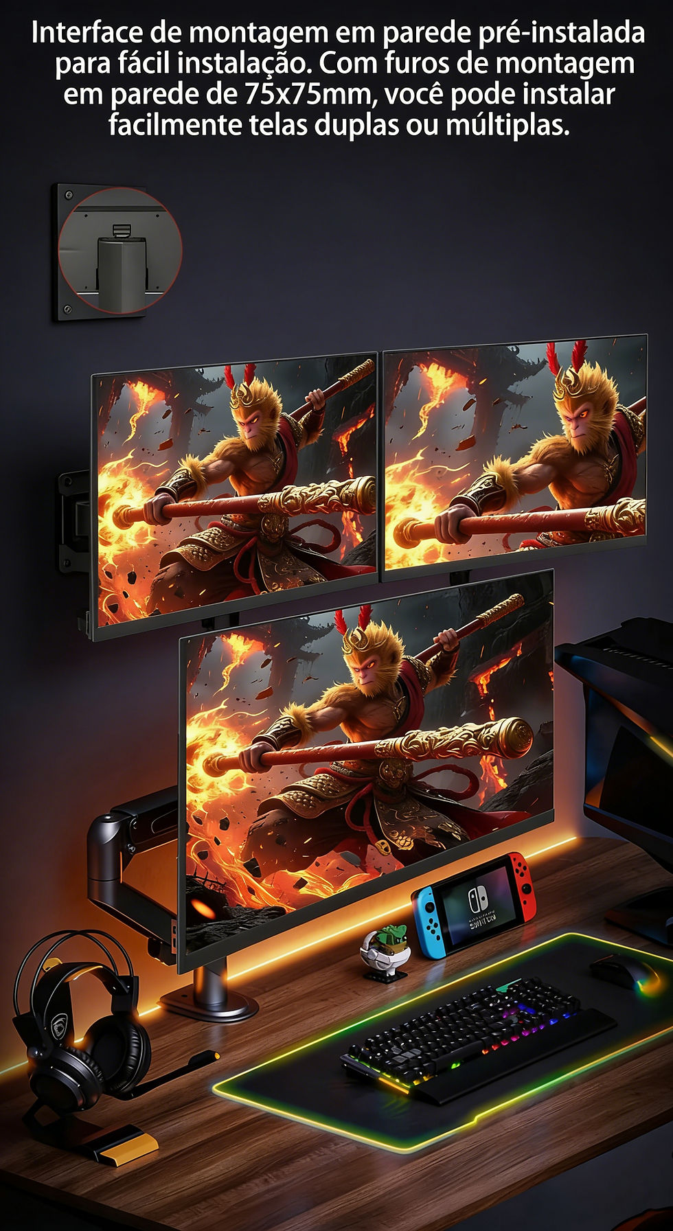 Miniatura: 24.5 Inch 240Hz Gaming Monitor 1920×1080P 120%sRGB HDR400 IPS Screen FHD 400Nit