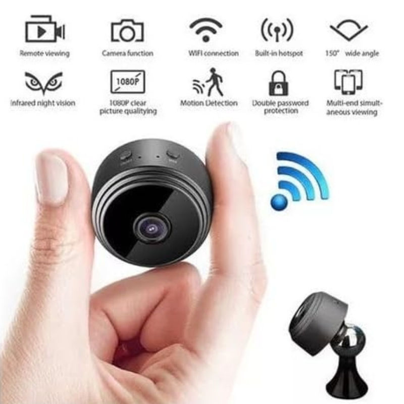Miniatura: Mini Câmera Espiã A9 Original Sem Fio 1080p Full HD com Visão Noturna e Monit