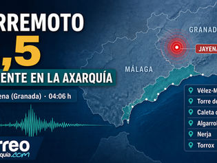 Un terremoto de magnitud 3,5 se deja sentir de madrugada en varios municipios de la Axarquía