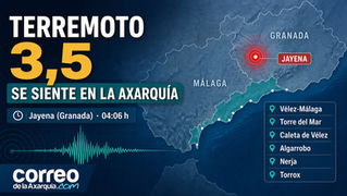 Un terremoto de magnitud 3,5 se deja sentir de madrugada en varios municipios de la Axarquía