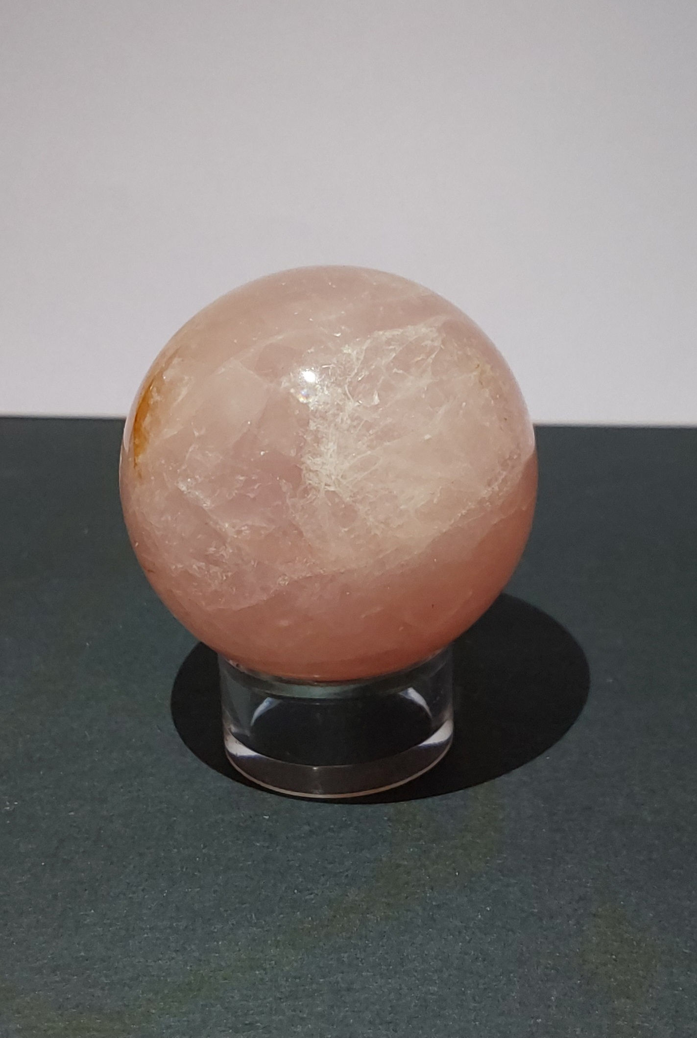 Rose quartz crystal ball