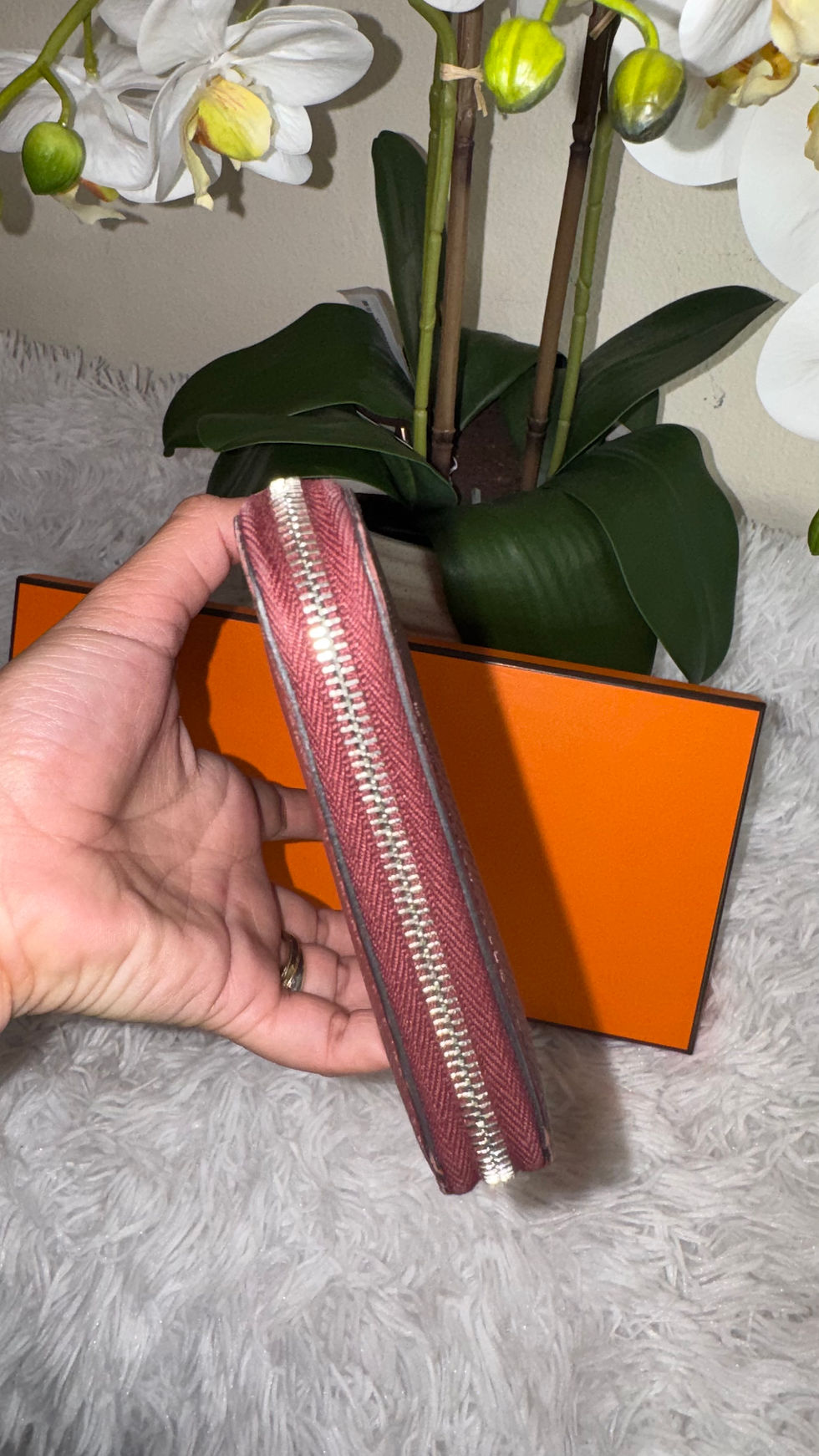 Thumbnail: Hermes Silk Long Zippy Wallet PHW