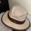 Thumbnail: Hermes-  White & Leather Trim Chepaux Motsch Hat Sz 58