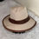 Thumbnail: Hermes-  White & Leather Trim Chepaux Motsch Hat Sz 58