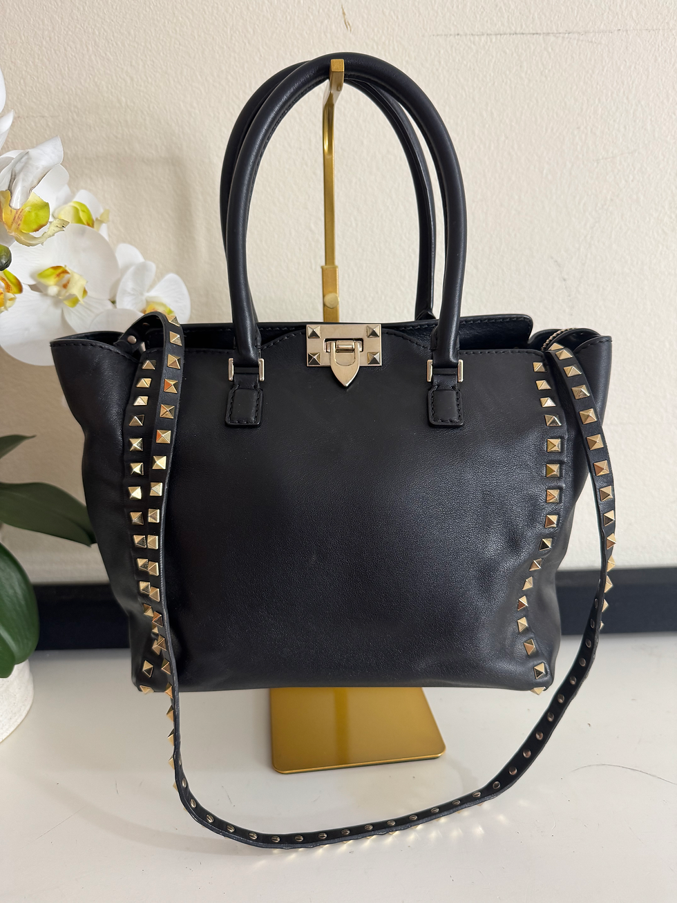 Valentino Black Top Handle/ Shoulder/ Top Handle Bag