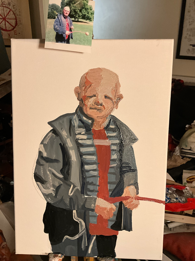 Painting progress of a picture of my brother, Colin