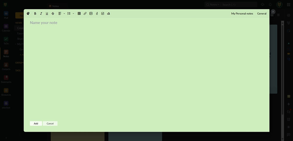 How Notes look wile Creating