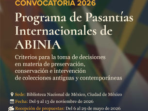 Convocatoria para la Postulación de Pasantes al Programa de Pasantías Internacionales de ABINIA 2026: 