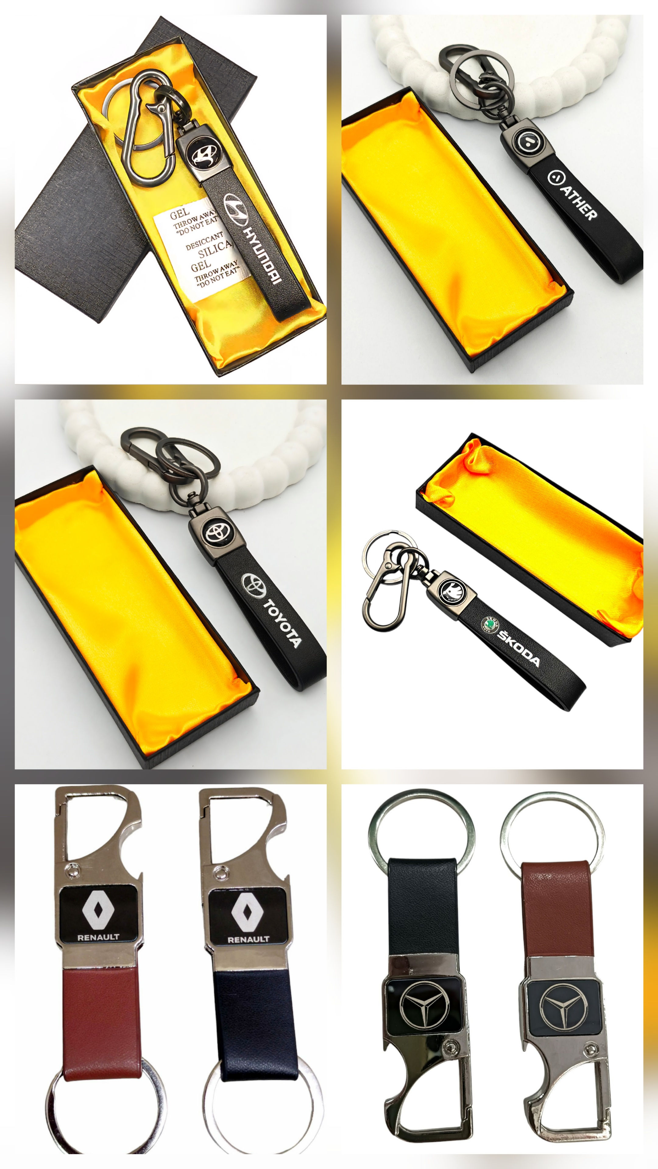 CLEARANCE Car Leather Keychains
