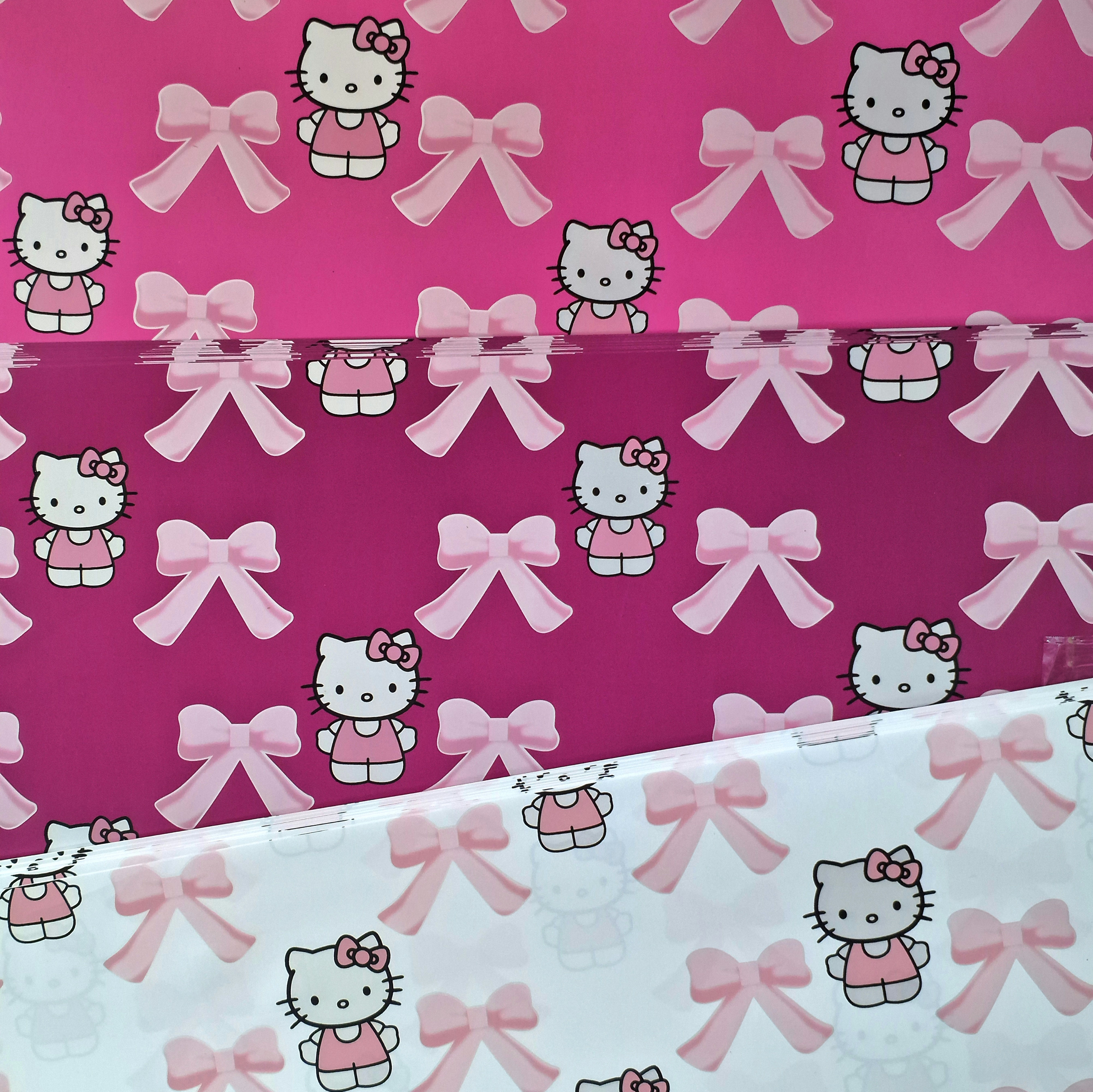 Hello Kitty Bouquet sheets, giftwrapd, 55cms × 55cms white only left