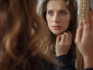 Mulher se olhando no espelho 