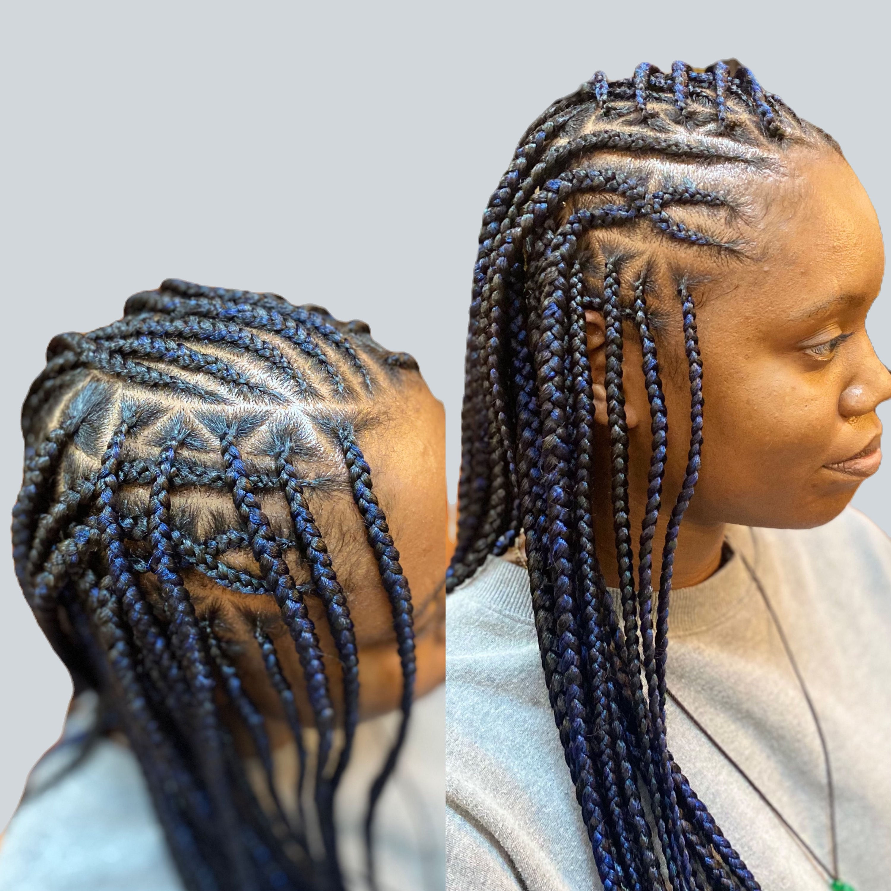 Flip over fulani braids