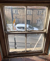 Sash window restoration Glastonbury Grade II Listed Building