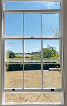 completed timber sash window restoration in curry rivel, somerset